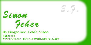 simon feher business card